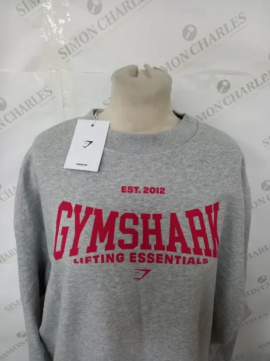 GYMSHARK LIFTING ESSENTIALS GRAPHIC OVERSIZED SWEATSHIRT SIZE S