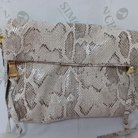 AIMEE KESTENBERG SYDNEY CONVERTIBLE LEATHER BAG IN TAUPE SNAKE