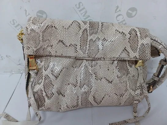 AIMEE KESTENBERG SYDNEY CONVERTIBLE LEATHER BAG IN TAUPE SNAKE