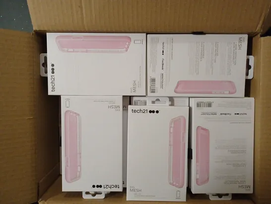 LOT OF APPROXIMATELY 79 BRAND NEW BOXED TECH 21 EVO MESH CASE WITH 9.9FT 3-LAYER DROP PROTECTION FOR IPHONE X T21-5937 PINK