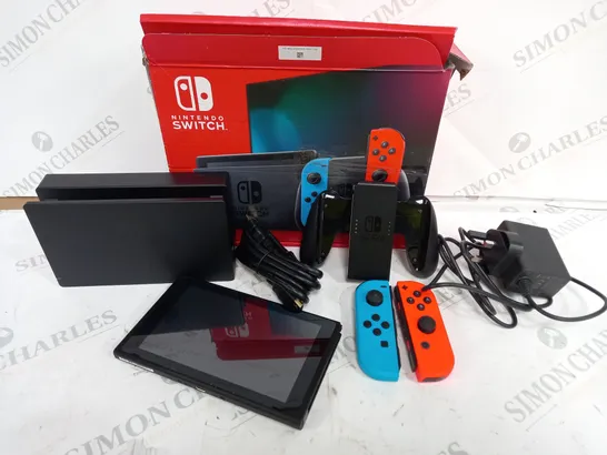 NINTENDO SWITCH CONSOLE IN RED AND BLUE