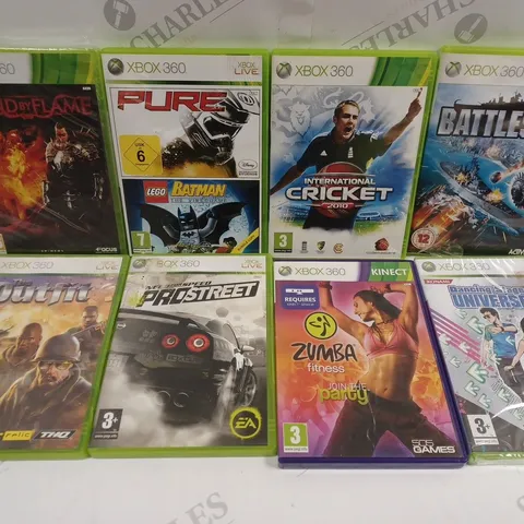 APPROXIMATELY 15 ASSORTED XBOX 360 VIDEO GAMES TO INCLUDE PES 6, SKYRIM, FIFA 14 ETC 