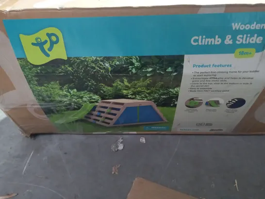 OUTDOOR WOODEN CLIMB & SLIDE (COLLECTION ONLY) RRP £249.99