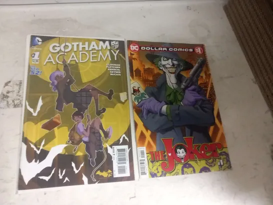 TEN ASSORTED DC COMICS TO INCLUDE; BATMAN, DC GOES ALL IN, GOTHAM ACADEMY, THE JOKER AND LIL GOTHAM