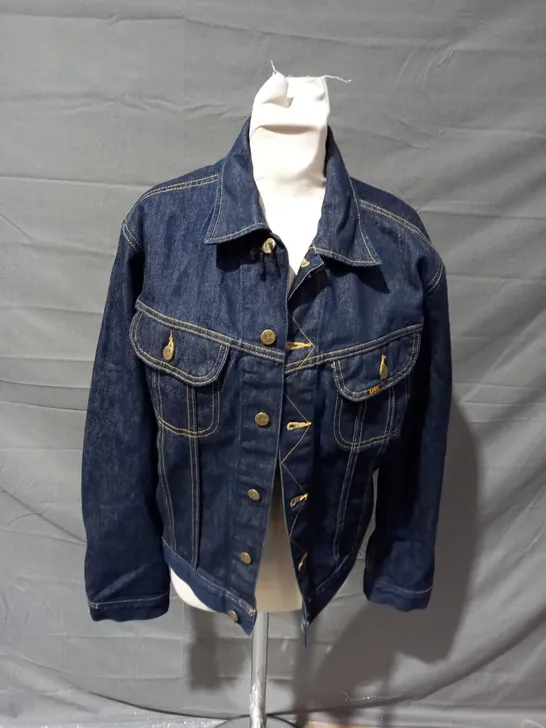 LEE DENIM DARK BUTTON UP JACKET - MEDIUM