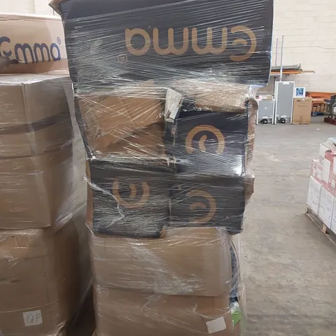 PALLET TO CONTAIN A LARGE ASSORTMENT OF BEDROOM PILLOWS BOXED AND ROLLED EMMA MATTRESSES 