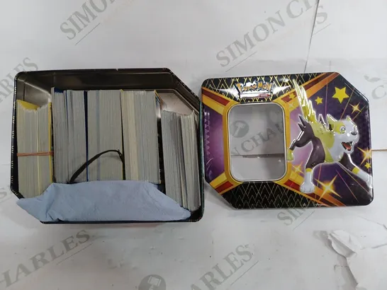 TIN OF ASSORTED POKEMON TRADING CARDS 