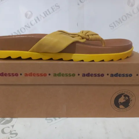 BOXED PAIR OF ADESSO TOE POST SANDALS IN YELLOW EU SIZE 40