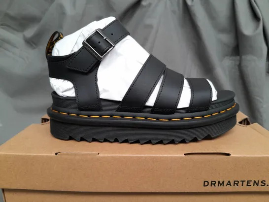 BOXED DR MARTENS BLAIRE BLACK BOOT SANDALS - UK 5