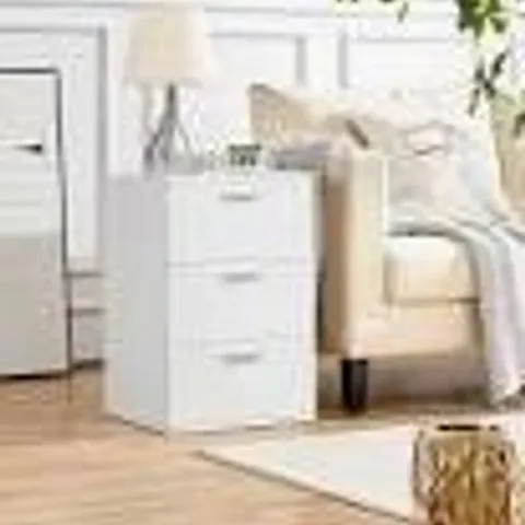 BOXED YAHEETECH 3 DRAW CABINET IN WHITE - 592573  -  COLLECTION ONLY