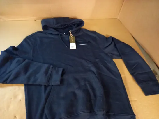 CROSSHATCH NAVY HOODIE - X-LARGE