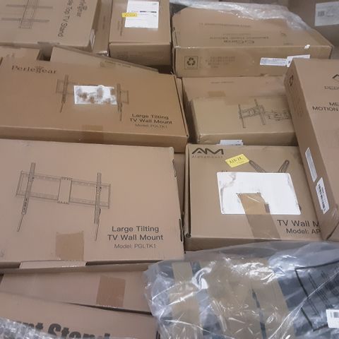 LARGE PALLET OF ASSORTED TV AND LAPTOP STANDS AND WALL BRACKETS TO INCLUDE; ER GREAT, PERLESMITH, HUANUO AND HOME KIT