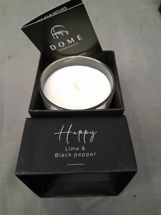 BOXED DOME HARROGATE LIME AND BLACK PEPPER SCENTED CANDLE 