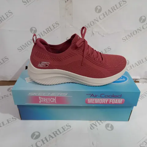 BOXED PAIR OF SKECHERS STRETCH FIT ULTRA FLEX 3.0 SHOES RUST UK SIZE 6