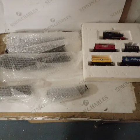 HORNBY TRAIN SET WITH TRAINS, TRACKS AND CONTROLLER