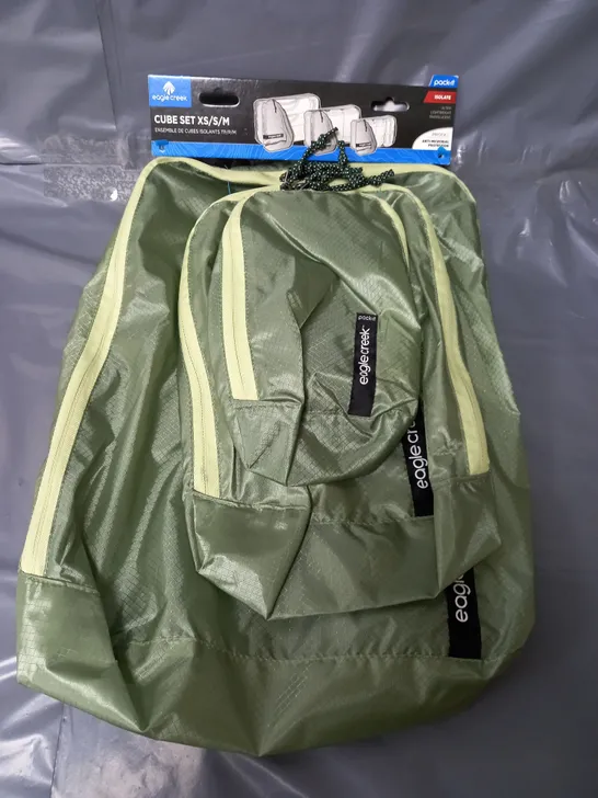 EAGLE CREEK PACK-IT CUBE SET X/S/M BAGS IN GREEN