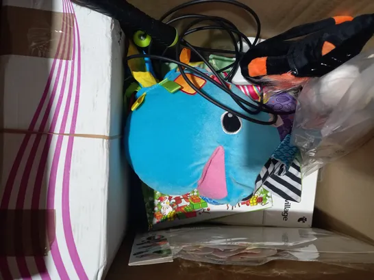 BOX OF APPROXIMATELY 10 ASSORTED TOYS AND GAMES TO INCLUDE HARRY POTTER CROCHET KIT, FAB LAB LUXURY TIE DYE, ETC