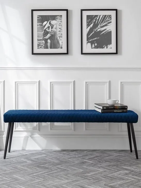 Luxe Velvet Low Bench - Blue