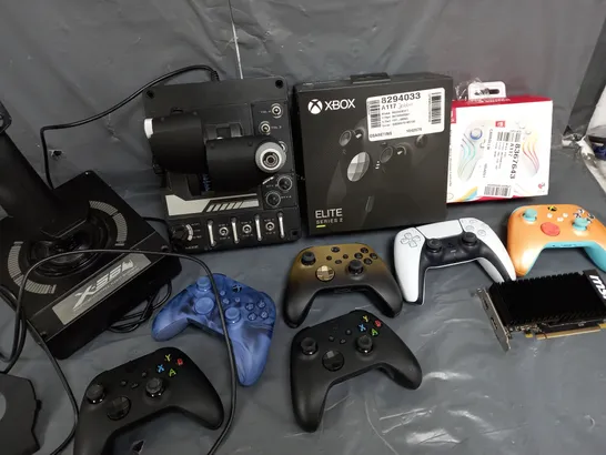 LOT OF ASSORTED GAMING ITEMS, TO INCLUDE XBOX ELITE4 SERIES 2 CONTROLLER, AFTERGLOW WAVE WIRELESS CONTROLLER, ETC