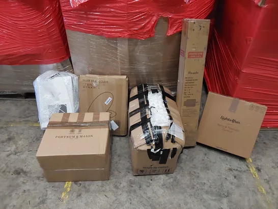 PALLET OF ASSORTED ITEMS INCLUDING: DECORATIVE LIGHTS, PET MAT, CHAIR MAT, DEHUMIDIFIER, ARTIFICIAL PLANTS, TOILET SEAT COVER