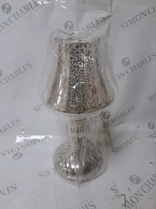 BOXED HOME REFLECTIONS PRE-LIT LED MERCURY GLASS LAMP SILVER