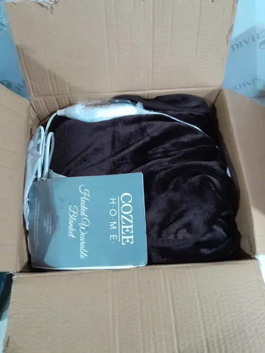 COZEE HOME HEATED TV BLANKET - CHOCOLATE