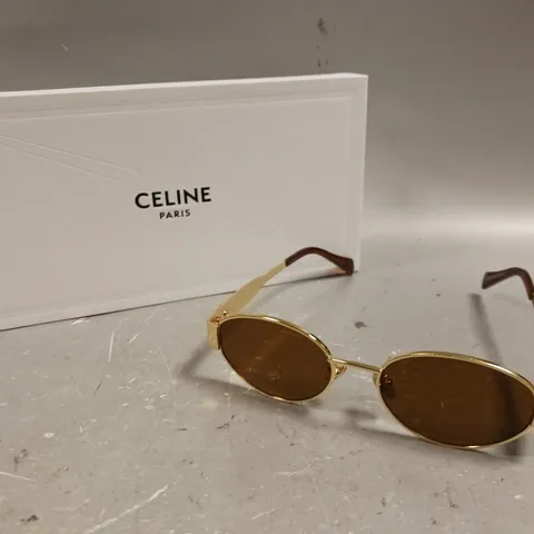 CELINE BROWN TINTED ROUND FRAME SUNGLASSES 