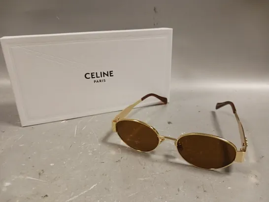 CELINE BROWN TINTED ROUND FRAME SUNGLASSES 