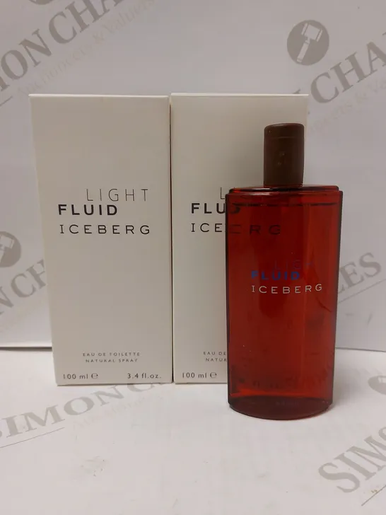 LOT OF 2 X 100ML ICEBERG LIGHT FLUID FOR WOMEN EAU DE TOILETTE 