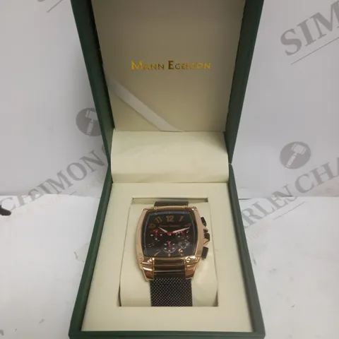 BOXED MANN EGERTON IMPACT ROSE BLACK WATCH