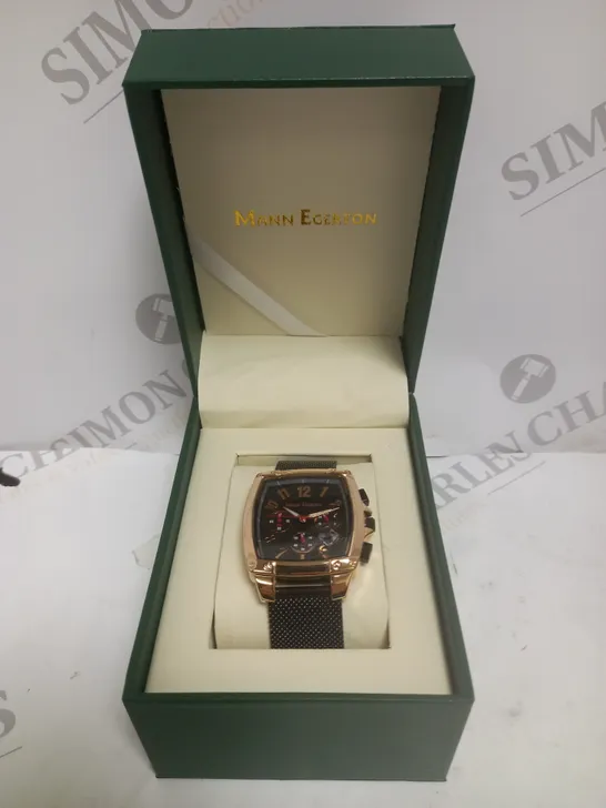 BOXED MANN EGERTON IMPACT ROSE BLACK WATCH