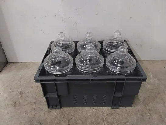 SMALL PLASTIC CRATE WITH 6 PLASTIC JARS (1 ITEM)