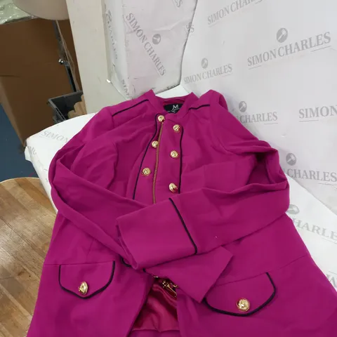 PURPLE JULIEN MACDONALD CASUAL JACKET WITH GOLD STYLE BUTTONS SIZE 12