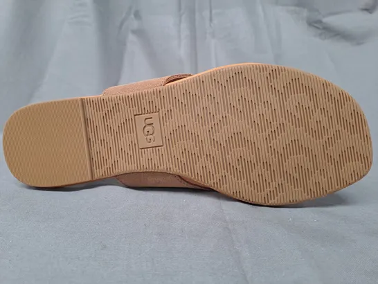 BOXED PAIR OF UGG CAREY FLIP FLOPS IN CHESTNUT UK SIZE 6