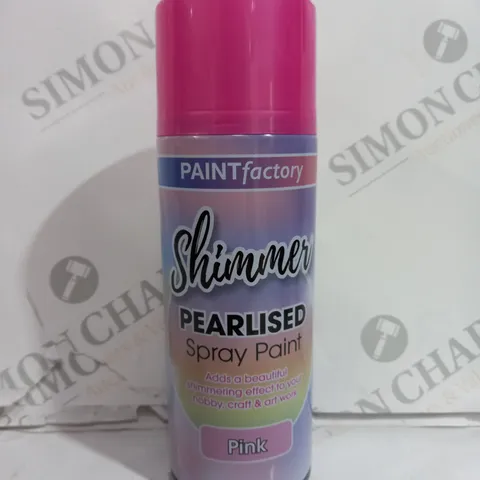 BOX OF 12 PAINT FACTORY PEARLIZED SPRAY PAINT IN PINK