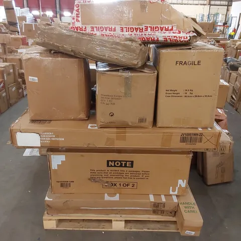 PALLET OF ASSORTED HOUSEHOLD PRODUCTS AND INCOMPLETE BOXED FURNITURE 