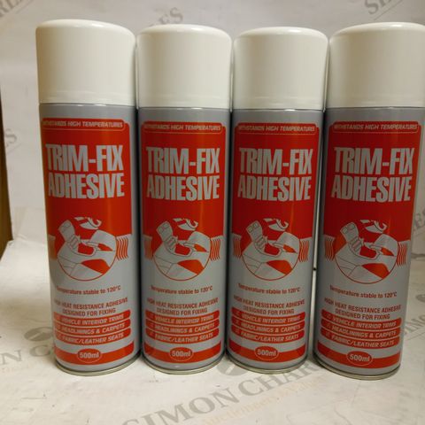 LOT OF APPROXIMATELY 12 CANS OF TRIM-FIX ADHESIVE (12 X 500ML) - COLLECTION ONLY