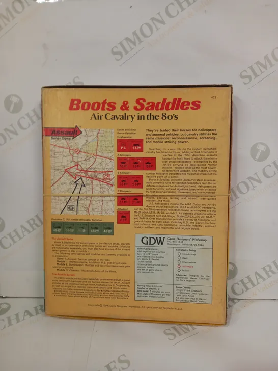 BOOTS & SADDLES AIR CAVALRY IN THE 80S BOARD GAME