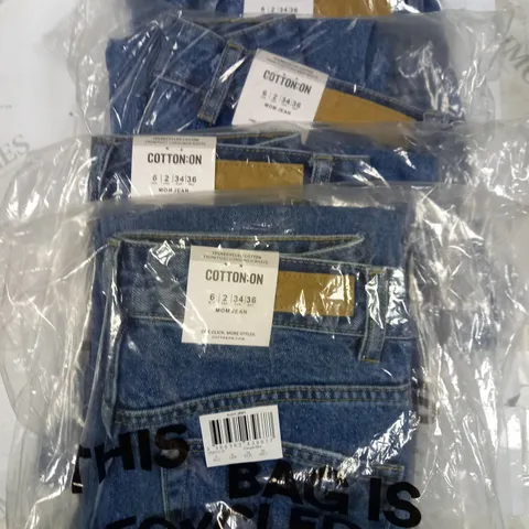 BOX OF 4 COTTON:ON MOM JEANS - UK 6