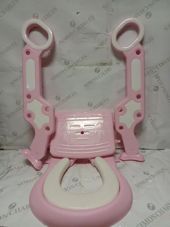 KARAN KING TODDLER TOILET SEAT WITH LADDER IN PINK/WHITE