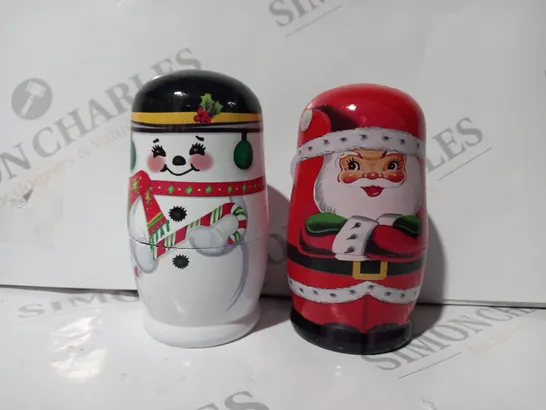 BOXED MR CHRISTMAS SET OF 2 NESTING DOLLS