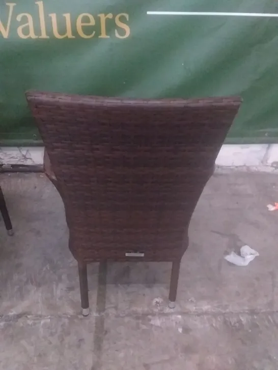 X4 RATTAN EFFECT GARDEN CHAIRS BROWN