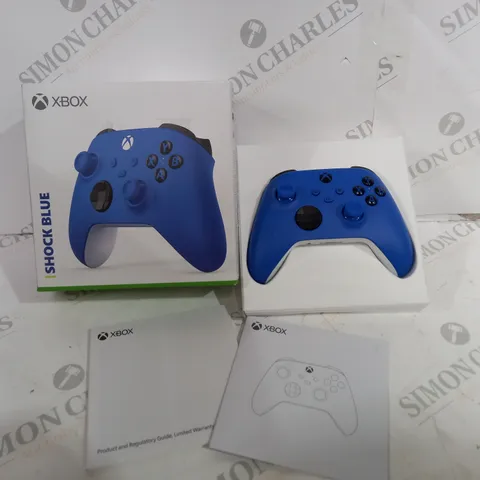 BOXED XBOX SHOCK BLUE CONTROLLER 