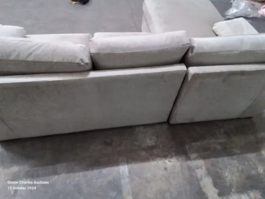 QUALITY DESIGNER FABRIC UPHOLSTERED 3 SEATER CHÁSE IVORY SOFA