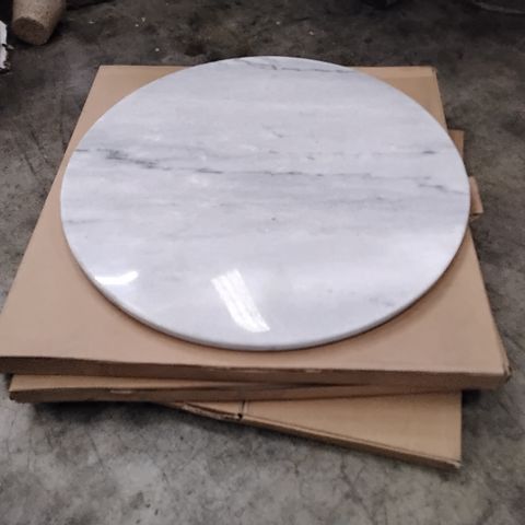 LOT OF 4 ASSORTED GENWARE GREY MARBLE EFFECT ROUND PLATTER BOARDS
