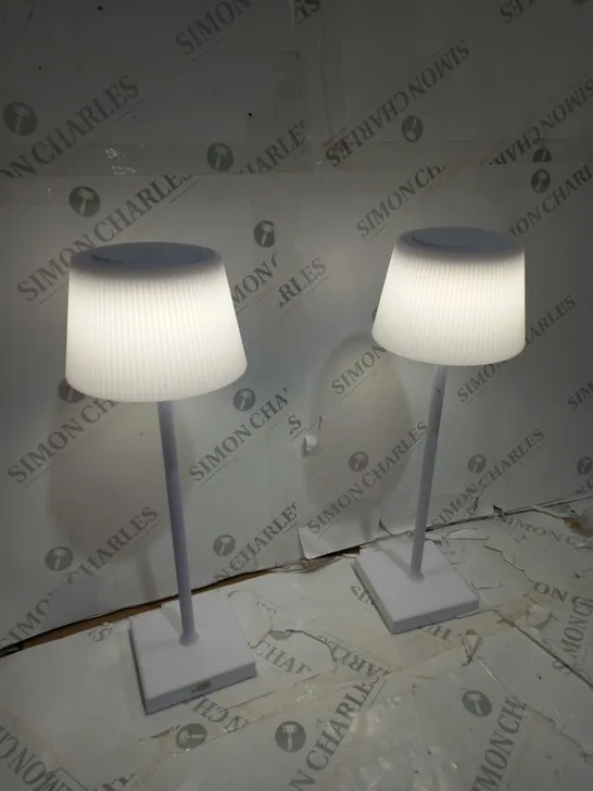 BOXED SFIXX SET OF 2 INDOOR OUTDOOR TOUCH TABLE LIGHTS - WHITE