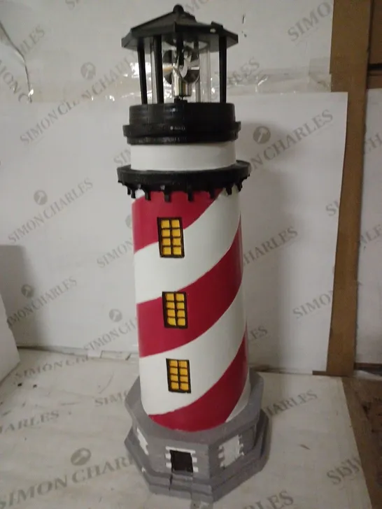 GARDEN REFLECTIONS SOLAR LED LIGHTHOUSE 50CM - RED