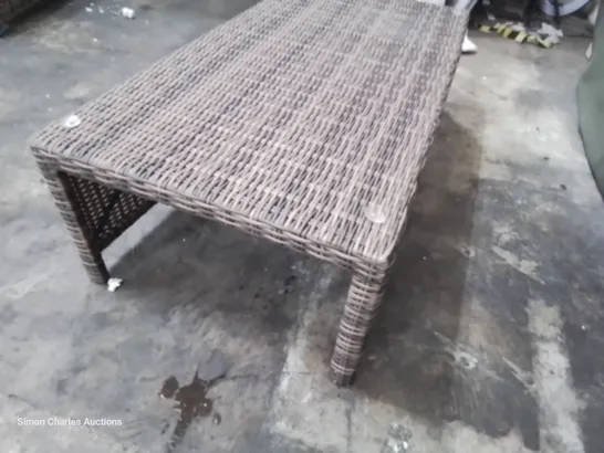 DESIGNER BROWN RATTAN COFFEE TABLE 