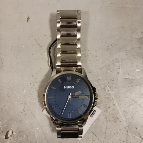 HUGO FIRST BLUE DIAL AND STAINLESS STEEL BRACELET GENTS WATCH