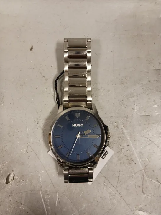 HUGO FIRST BLUE DIAL AND STAINLESS STEEL BRACELET GENTS WATCH